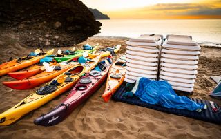 Descansando en la vuelta a Ibiza en kayak