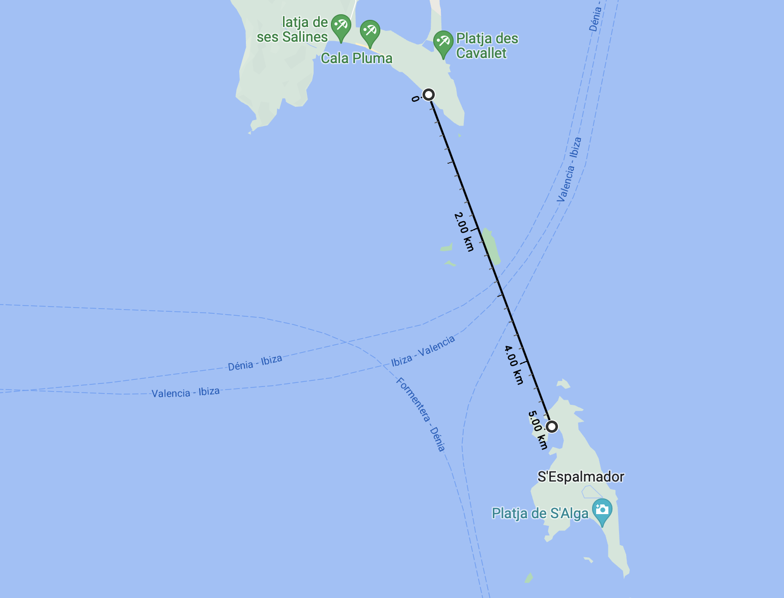 Se puede cruzar de Ibiza a Formentera en kayak